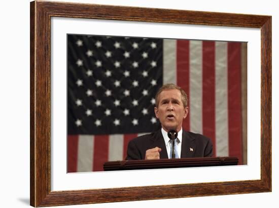 President George W. Bush Announced That 'Our War on Terror Begins with Al Qaeda-null-Framed Photo