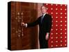 President George W. Bush as He Tries to Open a Locked Door Leaving a Press Conference in Beijing-null-Stretched Canvas