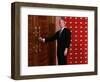 President George W. Bush as He Tries to Open a Locked Door Leaving a Press Conference in Beijing-null-Framed Photographic Print