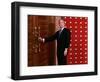 President George W. Bush as He Tries to Open a Locked Door Leaving a Press Conference in Beijing-null-Framed Photographic Print