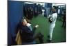 President George W. Bush Derek Jeter before the First Pitch in Game 3 of the World Series-null-Mounted Premium Photographic Print