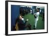 President George W. Bush Derek Jeter before the First Pitch in Game 3 of the World Series-null-Framed Photo