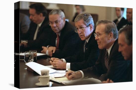 President George W. Bush Meets with His Cabinet on Oct. 10, 2001-null-Stretched Canvas