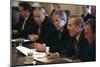 President George W. Bush Meets with His Cabinet on Oct. 10, 2001-null-Mounted Premium Photographic Print