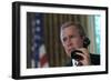 President George W. Bush on Telephone to Ny Gov. George Pataki and Nyc Mayor, Rudolph Giuliani-null-Framed Photo