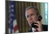 President George W. Bush on Telephone to Ny Gov. George Pataki and Nyc Mayor, Rudolph Giuliani-null-Mounted Photo