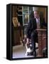 President George W. Bush Pets Spot in the Oval Office of the White House. Oct. 1, 2001-null-Framed Stretched Canvas