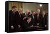 President George W. Bush Signs the Usa Patriot Act on Oct. 26,2001-null-Framed Stretched Canvas