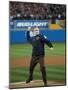 President George W. Bush Throws the Ceremonial First Pitch at Yankee Stadium-null-Mounted Photo