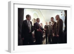 President George W. Bush with Chiefs of Staff, Oct. 24, 2001-null-Framed Premium Photographic Print