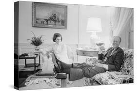 President Gerald Ford and First Lady Betty Ford in the living quarters of the White House, 1975-Marion S. Trikosko-Stretched Canvas