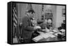 President Gerald Ford Meeting with His Chief of Staff, Donald Rumsfeld. Feb. 6, 1975-null-Framed Stretched Canvas