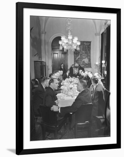 President Harry S. Truman Chatting with Members of Congress at a Dining Table-Bernard Hoffman-Framed Photographic Print