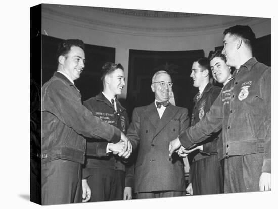 President Harry S. Truman Greeting Members of the Future Farmers of America-null-Stretched Canvas