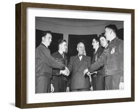 President Harry S. Truman Greeting Members of the Future Farmers of America-null-Framed Photographic Print