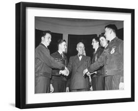 President Harry S. Truman Greeting Members of the Future Farmers of America-null-Framed Photographic Print