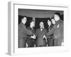 President Harry S. Truman Greeting Members of the Future Farmers of America-null-Framed Photographic Print