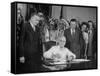 President Harry S. Truman Signing Bill Providing for Establishment of Indian Claims Commission-null-Framed Stretched Canvas