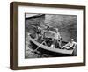 President Harry S. Truman Standing in Rowboat, Fishing with Others-George Skadding-Framed Photographic Print