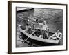 President Harry S. Truman Standing in Rowboat, Fishing with Others-George Skadding-Framed Photographic Print