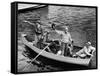 President Harry S. Truman Standing in Rowboat, Fishing with Others-George Skadding-Framed Stretched Canvas