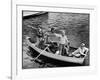 President Harry S. Truman Standing in Rowboat, Fishing with Others-George Skadding-Framed Photographic Print