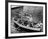 President Harry S. Truman Standing in Rowboat, Fishing with Others-George Skadding-Framed Photographic Print