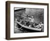 President Harry S. Truman Standing in Rowboat, Fishing with Others-George Skadding-Framed Photographic Print