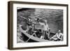 President Harry S. Truman Standing in Rowboat, Fishing with Others-George Skadding-Framed Premium Giclee Print