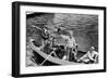 President Harry S. Truman Standing in Rowboat, Fishing with Others-George Skadding-Framed Premium Giclee Print