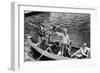 President Harry S. Truman Standing in Rowboat, Fishing with Others-George Skadding-Framed Premium Giclee Print