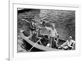 President Harry S. Truman Standing in Rowboat, Fishing with Others-George Skadding-Framed Giclee Print