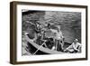 President Harry S. Truman Standing in Rowboat, Fishing with Others-George Skadding-Framed Giclee Print