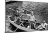 President Harry S. Truman Standing in Rowboat, Fishing with Others-George Skadding-Mounted Giclee Print