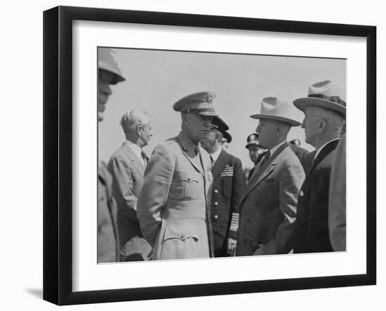 President Harry Truman and General Dwight Eisenhower Enroute to the Potsdam Conference-null-Framed Photo