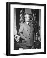 President Harry Truman at the White House Office, April 5, 1946-null-Framed Photo