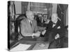 President Harry Truman Confers with British Prime Minister Winston Churchill in the Oval Office-null-Stretched Canvas