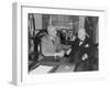 President Harry Truman Confers with British Prime Minister Winston Churchill in the Oval Office-null-Framed Photo