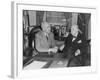 President Harry Truman Confers with British Prime Minister Winston Churchill in the Oval Office-null-Framed Photo