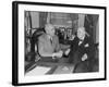 President Harry Truman Confers with British Prime Minister Winston Churchill in the Oval Office-null-Framed Photo