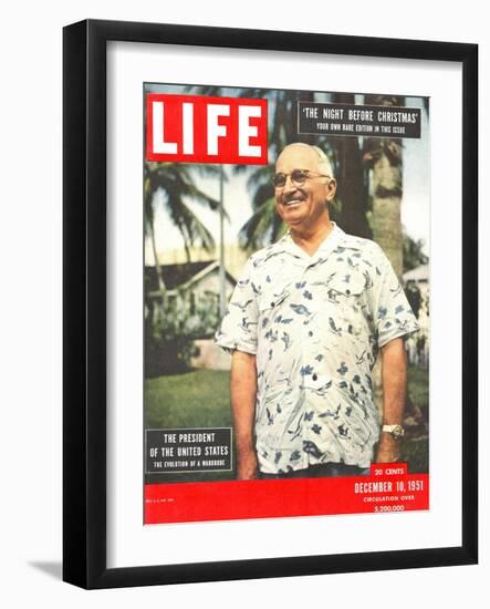 President Harry Truman in Casual Shirt, December 10, 1951-George Skadding-Framed Photographic Print