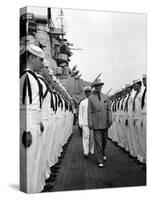 President Harry Truman Inspects the Personnel of the Uss Missouri-null-Stretched Canvas