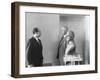 President Harry Truman Poses Next to the Bust by Artist Felix De Weldon (Left), Jan. 7, 1949-null-Framed Photo