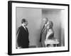 President Harry Truman Poses Next to the Bust by Artist Felix De Weldon (Left), Jan. 7, 1949-null-Framed Photo