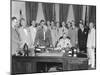 President Harry Truman Signing H.R. 5632, the National Security Act Amendments of 1949-null-Mounted Photo