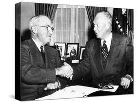 President Harry Truman with President Elect Dwight Eisenhower after Nov Elections, Nov 18, 1952-null-Stretched Canvas