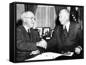 President Harry Truman with President Elect Dwight Eisenhower after Nov Elections, Nov 18, 1952-null-Framed Stretched Canvas