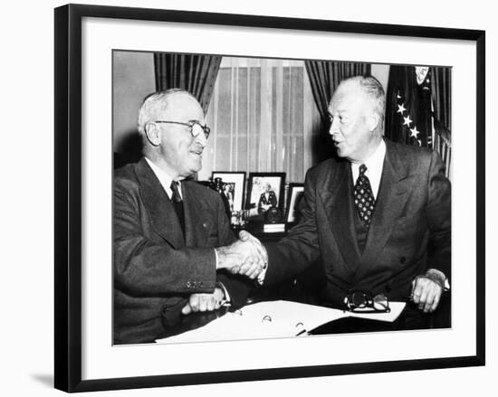 President Harry Truman with President Elect Dwight Eisenhower after Nov Elections, Nov 18, 1952-null-Framed Photo