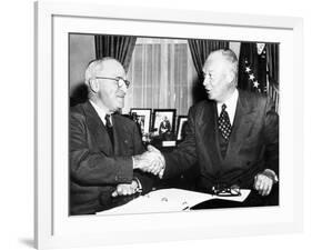 President Harry Truman with President Elect Dwight Eisenhower after Nov Elections, Nov 18, 1952-null-Framed Photo