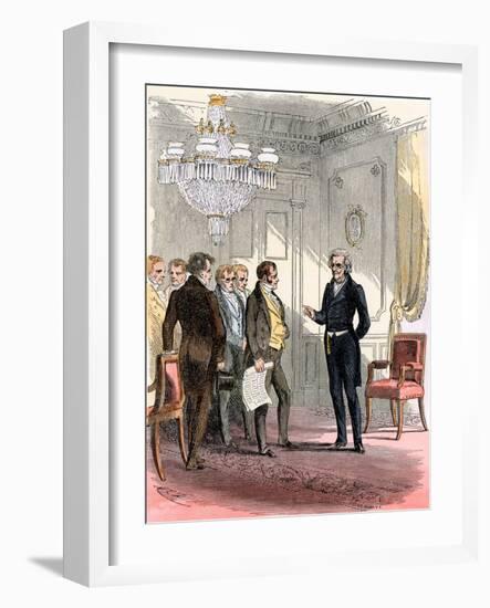 President Jackson Receiving Delegates in the White House-null-Framed Giclee Print